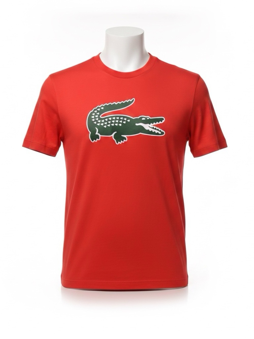 Lacoste Red Crewneck Croc Logo T-Shirt